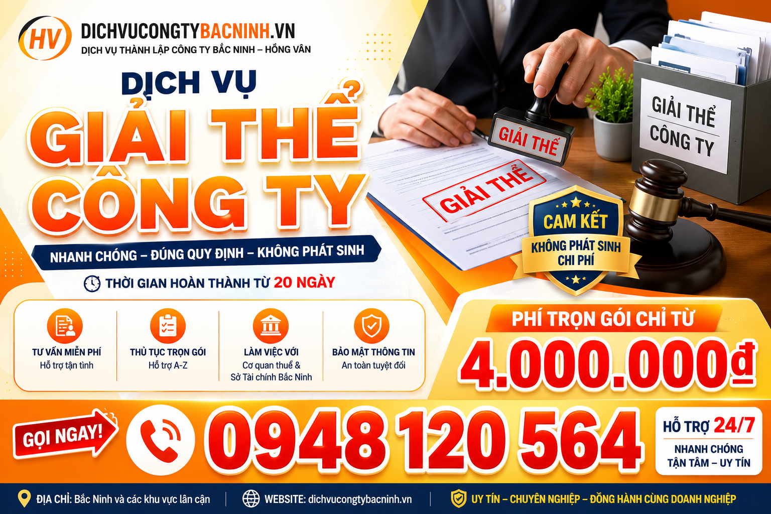 DỊCH VỤ GIẢI THỂ CÔNG TY BẮC NINH TRỌN GÓI