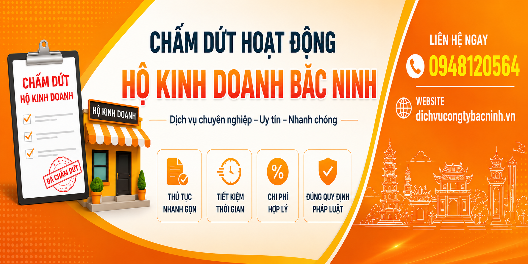 DỊCH VỤ CHẤM DỨT HOẠT ĐỘNG HỘ KINH DOANH TẠI BẮC NINH NHANH CHÓNG